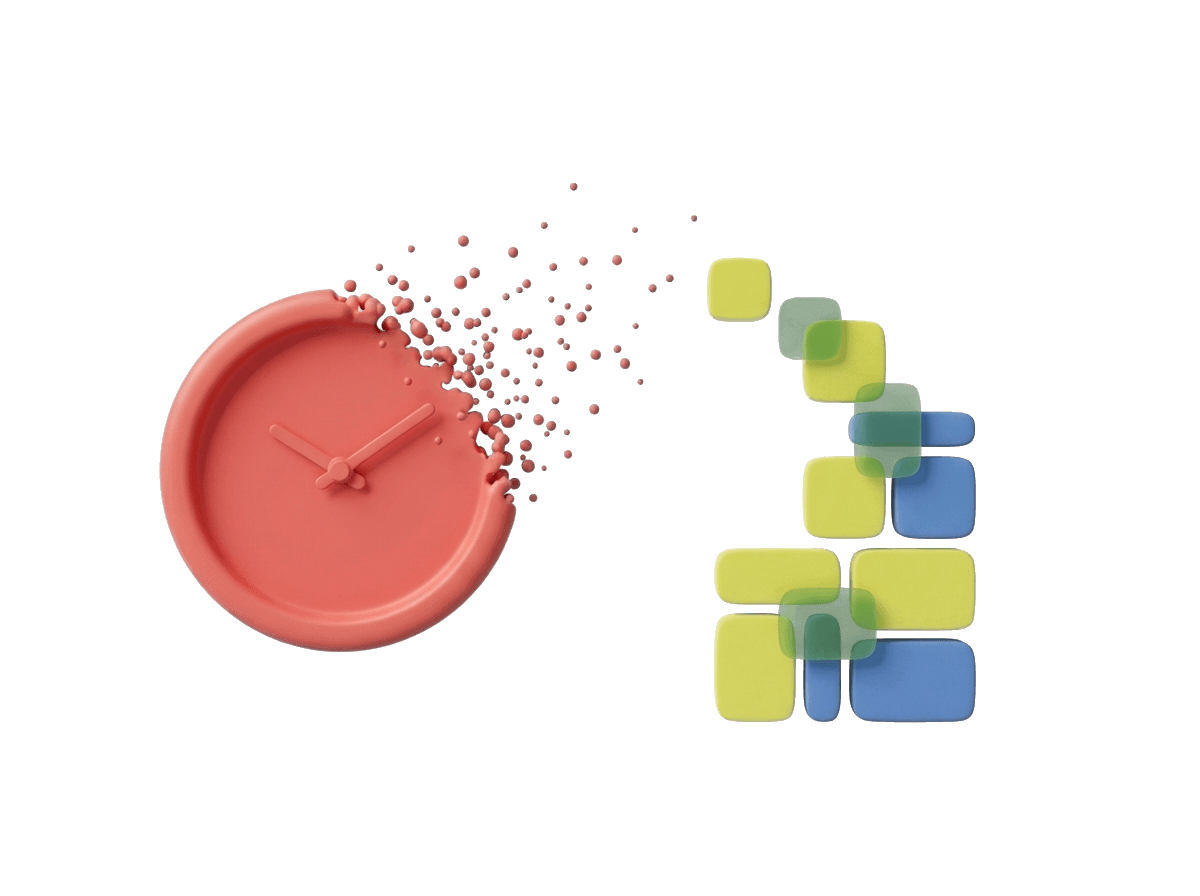 Illustration representing time saved through automation